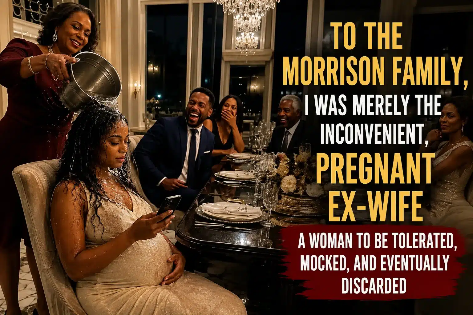 pregnant ex-wife humiliated at family dinner